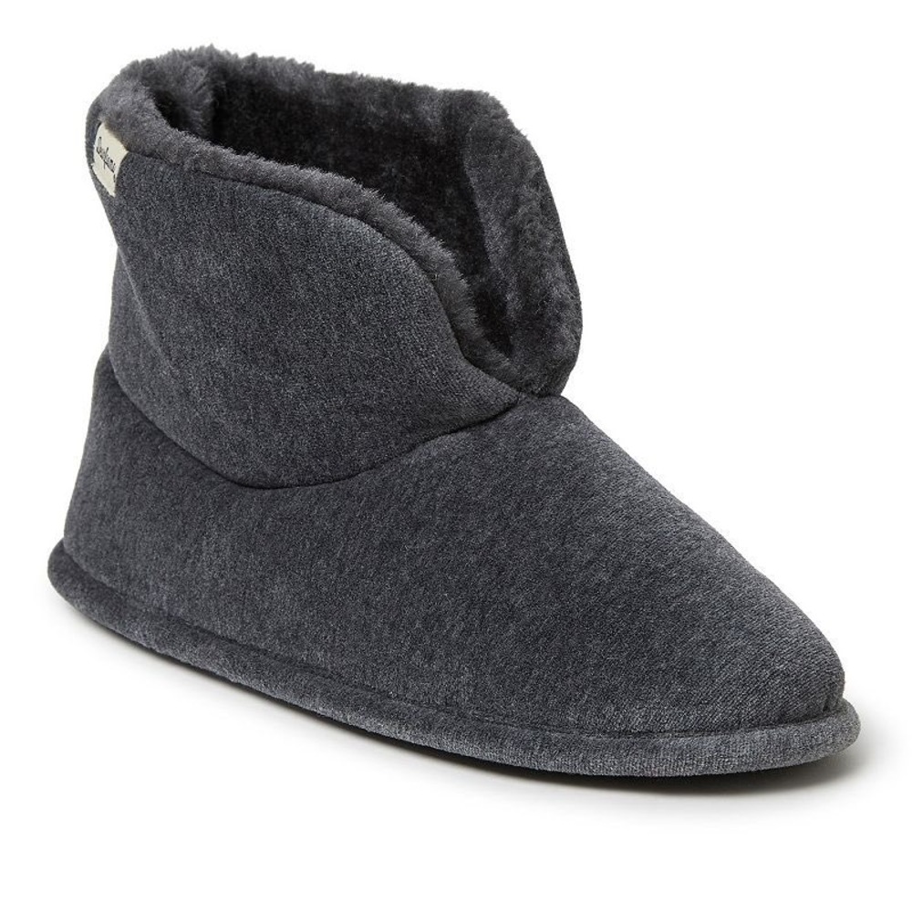 Dearfoams Women's Velour Bootie Slippers - Grey - Size S (5-6)